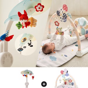 하베브릭스 신생아 아기 모빌 양방향 흑백 컬러 인형 거치대 풀세트+바람개비 아기 체육관