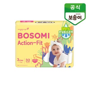 보솜이 액션핏 남녀공용 팬티형 기저귀 중형 32매 1팩