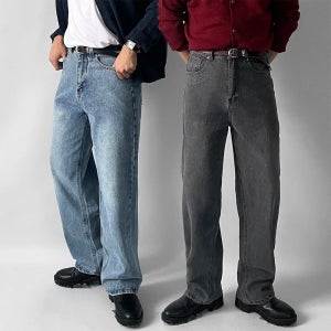 남자뒷밴딩청바지 남자세미와이드청바지 테이퍼드진