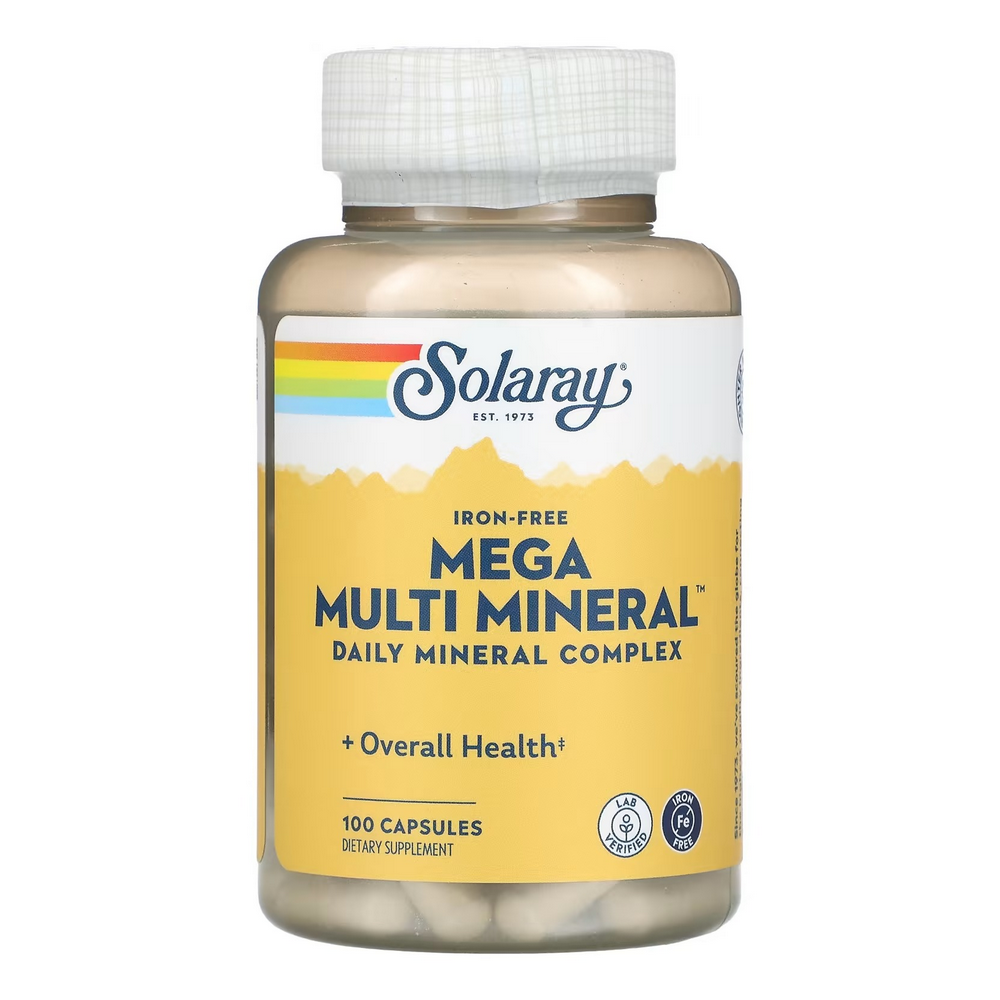 솔라레이 메가 <b>멀티미네랄</b> <b>아이언</b>프리 철분무함유 100캡슐스