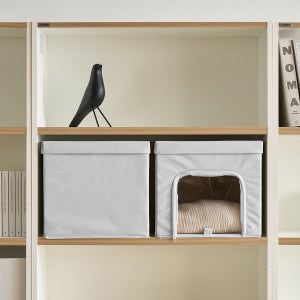 리바트 세계가구 패브릭 수납박스 (뚜껑 포함) 350x260x360, 1단, 그레이