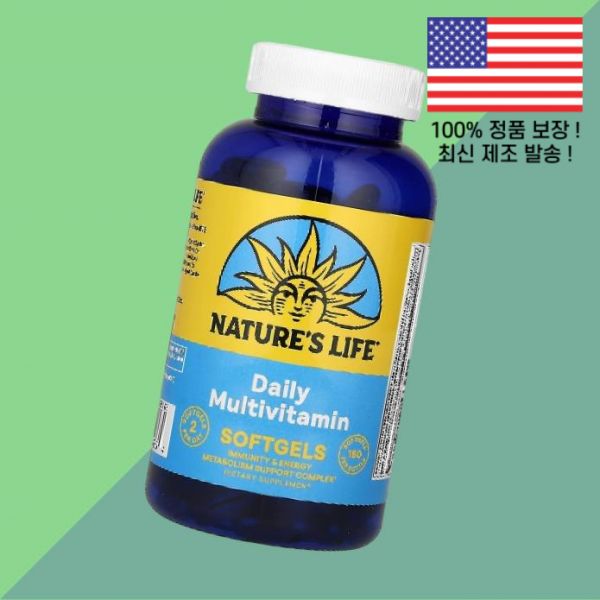 <b>네이처스 라이프</b> 데일리 <b>종합</b>비타민 멀티비타민 소프트젤 캡슐 180 Nature’s Life Daily Multivitamin Softgels
