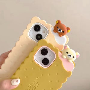 리락쿠마비스킷 아이폰케이스 실리콘 아이폰16(주문상품)