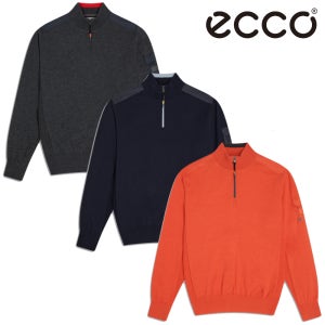 에코 골프 어패럴 남성 골프웨어 긴팔 반목 니트 포켓 방풍 반집업 스웨터 QCCPU1113