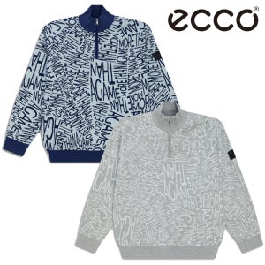 에코 골프 어패럴 남성 골프웨어 긴팔 반목 니트 패턴 방풍 반집업 스웨터 QCCPU1114