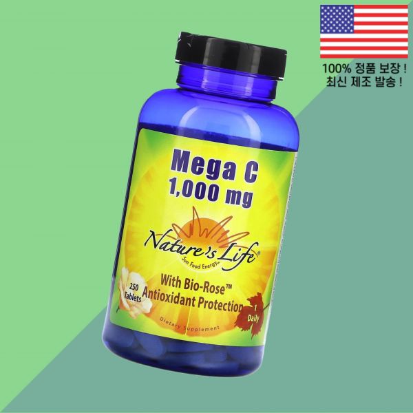네이처스 <b>라이프</b> 메가씨 <b>위드</b> 바이오 로즈 1000mg 250정 Nature’s <b>Life</b> Mega C <b>With</b> Bio Rose 250 Tablets