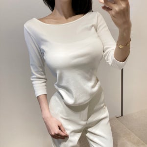 베이직 소프트 보트넥 7부 기본티셔츠/5color