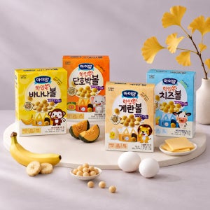 아이얌 한입쏙 볼과자 세트 (계란, 치즈, 바나나 각 3개씩 총 9개)