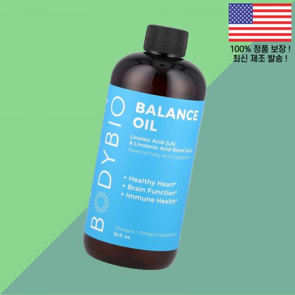 <b>바디바이오</b> 밸런스 오일 리놀레산 LA 리놀렌산 믹스물 ALA 16온스 473ml BodyBio Balance Oil Linoleic Acid Linolenic Blend 16fl