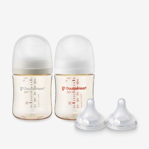 더블하트 PPSU 젖병 베이직/모먼트 160ml 트윈팩 세트 (젖병2개+젖꼭지2입)