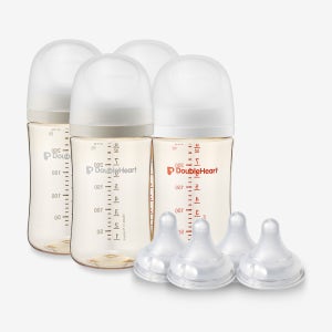 더블하트 PPSU 젖병 베이직/모먼트 240ml 트윈팩 더블세트 (젖병4개+젖꼭지4입)
