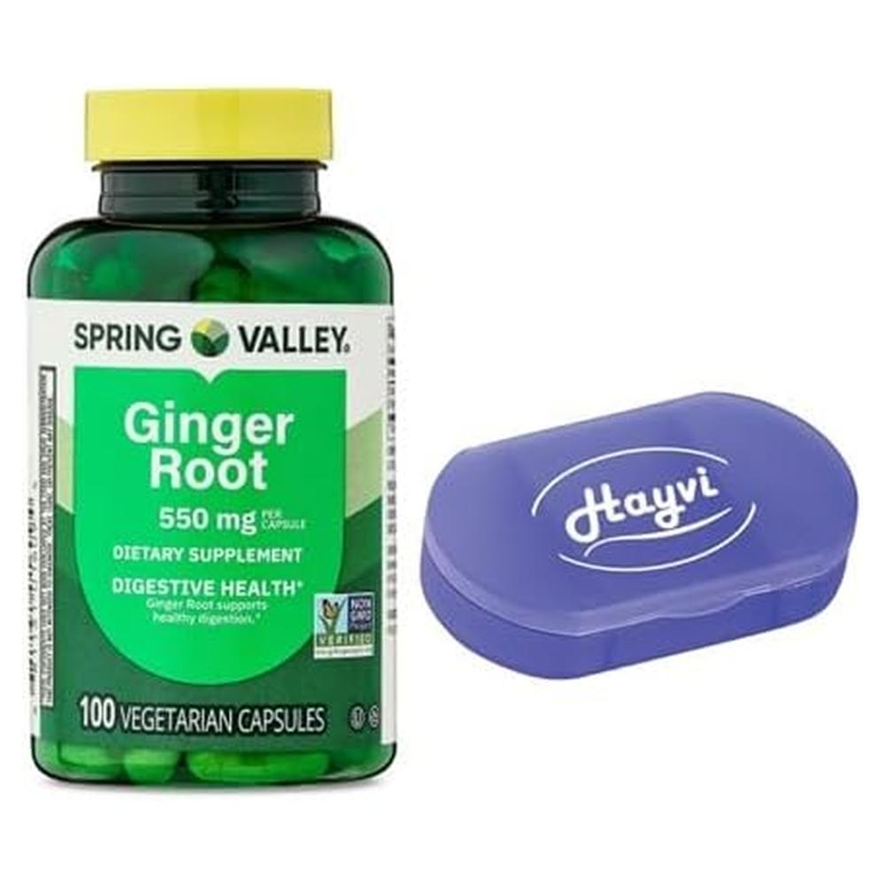 <b>스프링밸리</b> 생강 뿌리 추출물 진저루트 ginger root 550mg 100 베지캡슐