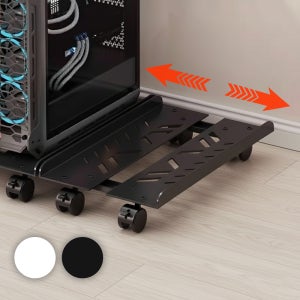 바이더픽 넓이조절 본체받침대 거치대 데스크탑 선받 받침 이동식 PC 트레이 수납 정리 선반