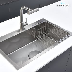 에스티로 사각 엠보 싱크볼 850 싱크대 수전 교체시공 VL-1000
