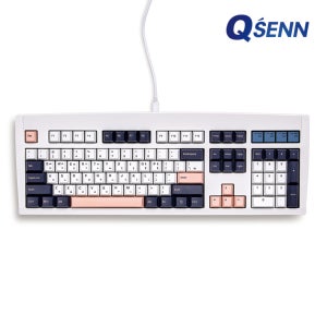 QSENN DT35 104 8K 풀윤활 가스켓 유선 기계식 키보드 화이트 애플민트축
