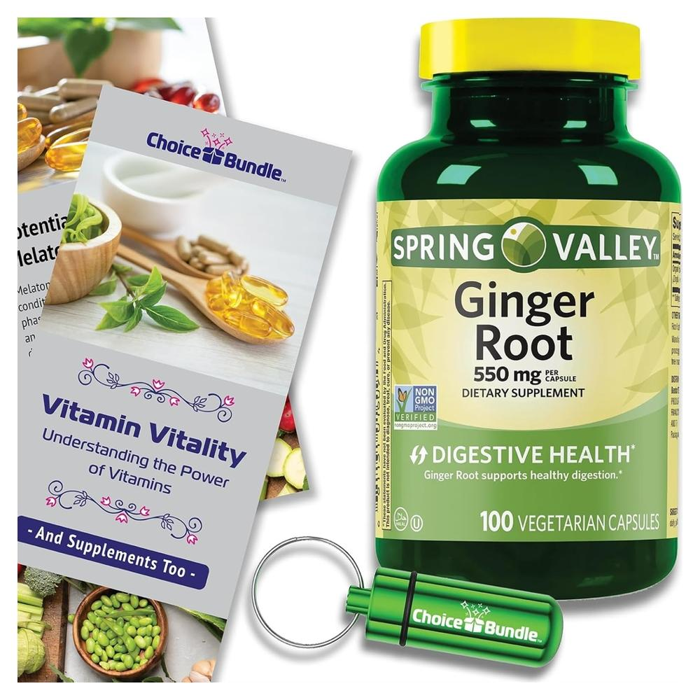 <b>스프링 밸리</b> 생강뿌리 추출물 진저루트 ginger root 550mg 100 베지캡슐