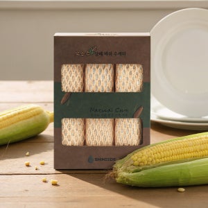 샤이니즈 옥수수 삼베 메쉬 수세미 3개입 친환경 천연 그물 망사 양면