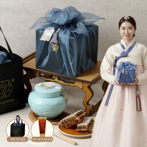 고급 목함 도자기 꿀 선물세트 천연꿀 잡화꿀 천연벌꿀 1kg 명절 부모님선물 고급포장