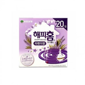 해피홈 20개입 살충제 라벤더향 모기 모기향 라벤더