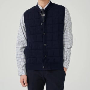 빈폴 아울렛 남성 퀼팅 울 니트 조끼 베스트 95AC30R