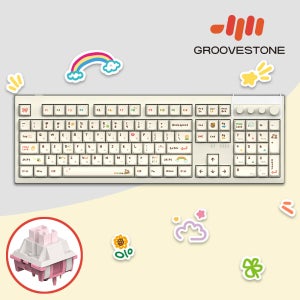 그루브스톤 GV10M 8K 무선키보드 따듯한크레용, 저소음 코랄축, 38g