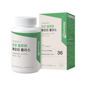 [네추럴라이즈] 혈액순환 징코 빌로바 메모리 플러스 (650mg x 360캡슐) 1년분