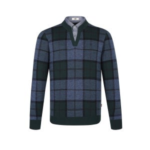 (2컬러) 울100 셔츠레이어드 체크 스웨터 DLW1SWRL110