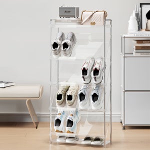 일상드로우 신발정리대 간이 신발장 현관 신발수납장 선반 거치대 6단, 투명, 1개