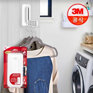 3M 코맨드 무타공 접착식 벽옷걸이 창문 방문 벽에 붙이는 옷걸이 행거 접이식