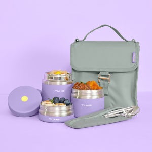 텀스 보온도시락 3P + 슬림 수저세트