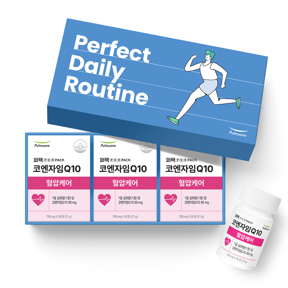 [선물세트] <b>풀무원</b> 퍼팩 코엔자임Q10 혈압케어 - 코큐텐 30정, 3개