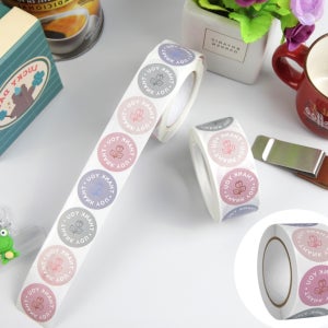 파스텔 원형 선물 포장 땡큐 감사 스티커 500P