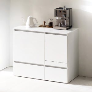 플레이너스 E0 샤인 주방수납장 렌지대 밥솥장 맘마존 선반 광파오븐렌지대 1000 도어 아일랜드형, 2단, 화이트 FE01011