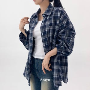 가을 루즈핏 체크 셔츠 남녀공용 빅사이즈 베이직 데일리 긴팔 3color