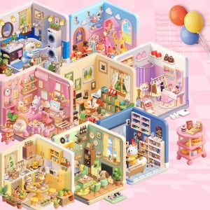 3D 방꾸미기 집꾸미기 미니어쳐 DIY 입체 꼬마상점 씬스티커북