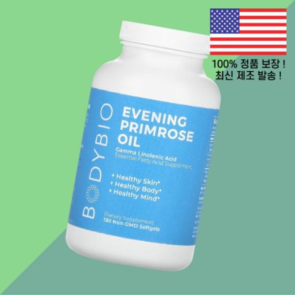<b>바디바이오</b> 달맞이꽃 오일 Non GMO 소프트젤 캡슐 180정 BodyBio Evening Primrose Oil 180 Softgels