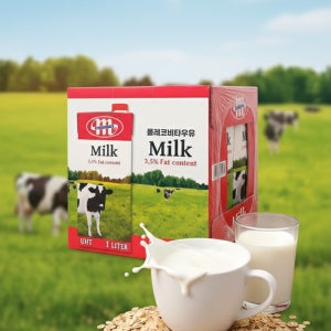 믈레코비타 3.5% 멸균 우유 1000ml 6팩 유통기한 2026.05.06