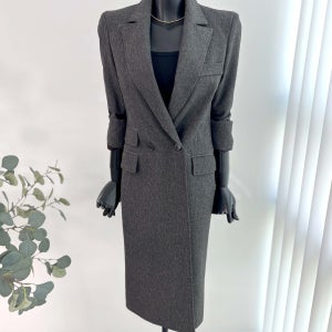 보카 슬림핏 더블버튼 카라넥 롱자켓 25FW