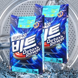 비트 디톡스 파워 분말 세탁세제 7kg 2개 대용량 가루 파우더 업소용 일반 드럼 겸용