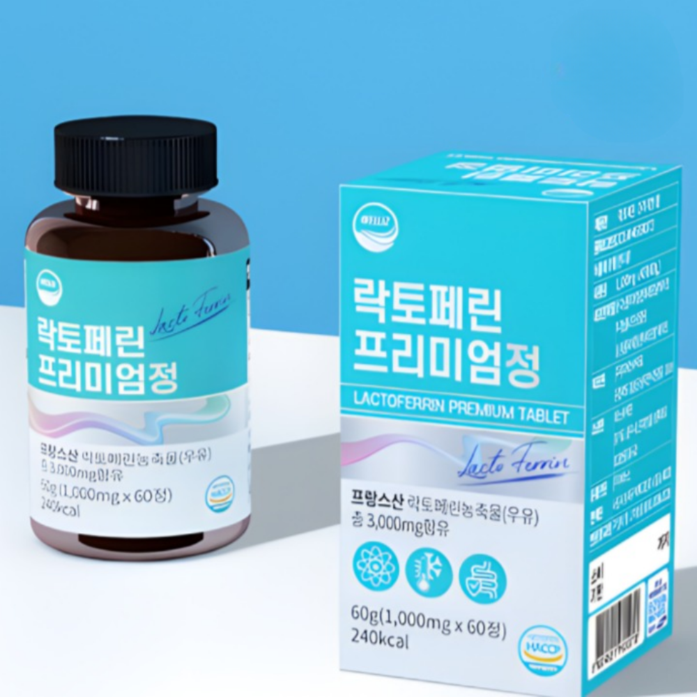 <b>락토페린</b> 1박스 60정 <b>골드</b> 초유 <b>락토페린</b>프리미엄정 장용성 <b>락토페린</b>정 프랑스 심플
