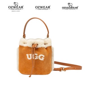 호주 오즈웨어 에버 어그 양털 시어링 가죽 가방