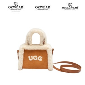 호주 오즈웨어 에버 어그 양털 시어링 가죽 가방