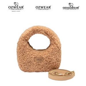 호주 오즈웨어 에버 어그 양털 시어링 가죽 가방