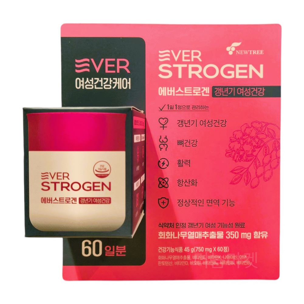 <b>에버</b>스트로겐 750mg 60정 코스트코 대용량 갱년기 여성 건강 케어 올인원 회화나무