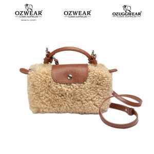 호주 오즈웨어 에버 어그 양털 시어링 가죽 가방
