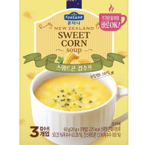 폰타나 스위트콘 컵수프 60g x 12개 뉴질랜드산 달콤한 맛 옥수수 식감 4가지치즈