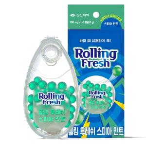 신신제약 롤링후레쉬 스피아민트 30pcs 입냄새 구취 구강 청결제 세정제 제거제 먹는 가글