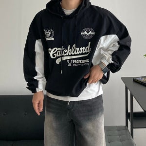 남자 바람막이후드티 퍼펙트 나일론 스트링 Y2K