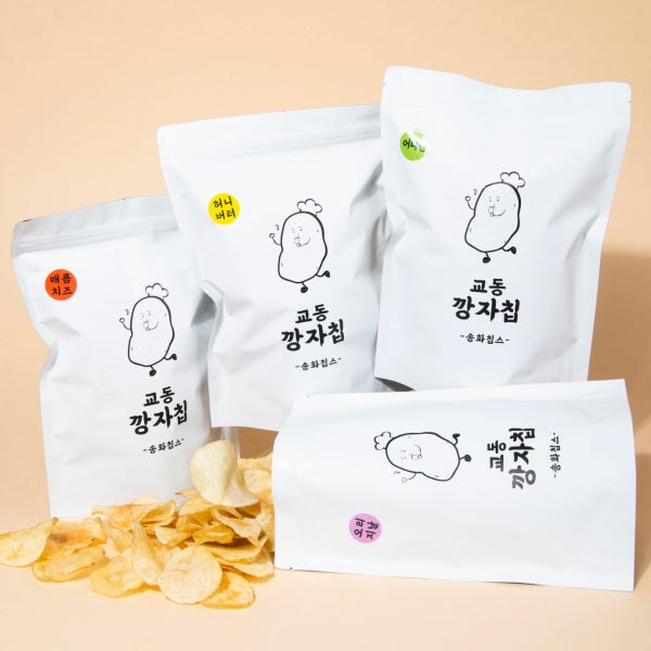 [송화칩스] 국내산 수제 감자칩 교동깡자칩, 봉지 110g