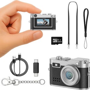 미니 키링 디지털 카메라 1080P HD 레트로 키체인 포켓카메라 32GB 포함